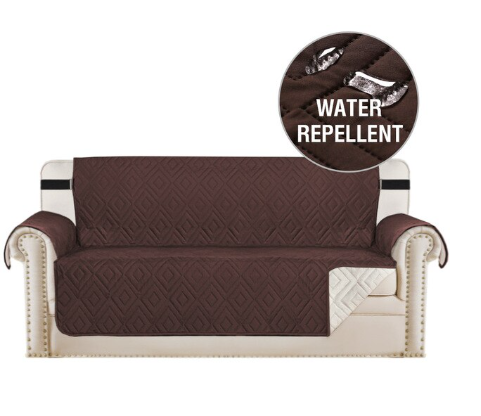 NEW Machine-Washable, Dryer-Safe, Water-Resistant, Non-Slip Furniture Protector Couch Cover With Side Pockets, Back Straps, & Packing Case