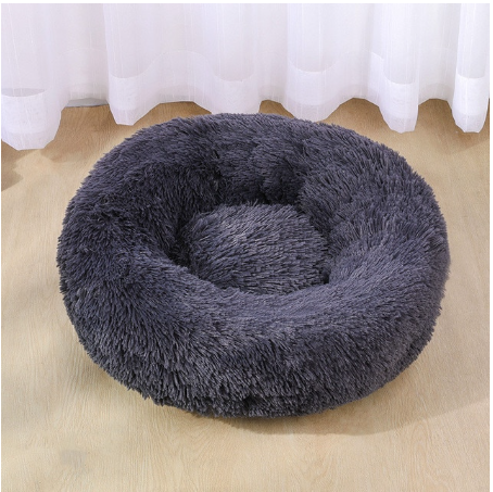 Super Soft Pet Dog Cat Bed Plush Full Size Washable Calm Bed Donut Bed Comfortable Sleeping