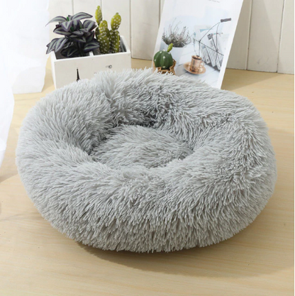 Super Soft Pet Dog Cat Bed Plush Full Size Washable Calm Bed Donut Bed Comfortable Sleeping